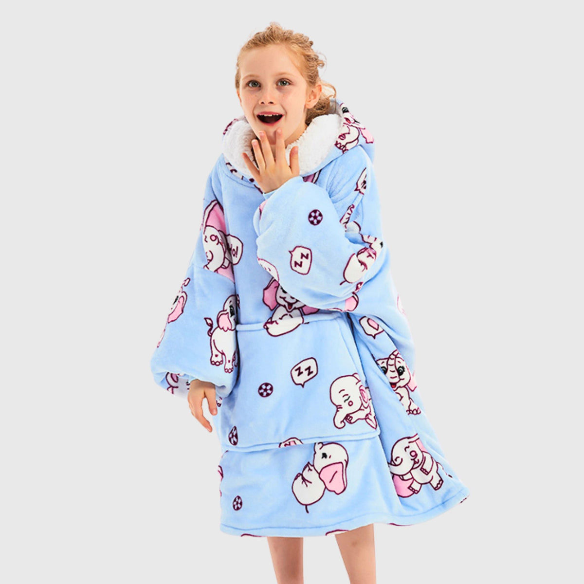 Turquoise Elephants Hoodie - 1 Left Size 4-6 years